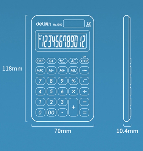 Attachment 得力1200便携型计算器 浅红   台 1