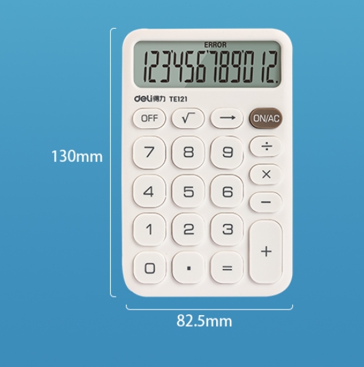 Attachment 得力te121便携计算器 白   台 1